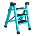thumbnail image 3 of davian Folding Ladder 3 Step Portable Antislip Stepladder Sturdy Iron Work Ladder Compact Multifunctional Lightweight Suitable for Household Kitchen Garage I Blue, 3 of 8