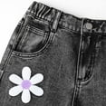 thumbnail image 4 of Teen Girl Jeans Floral Print Jeans Girls Straight Leg Jeans Wide Leg Denim Jeans High Waist Baggy Jeans Girls with Pocket Girls Clothes Size 13-14 Years, 4 of 5
