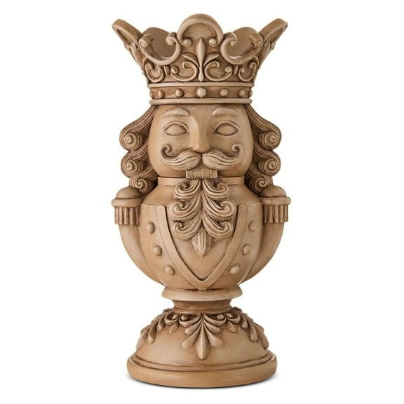 Brown Polyresin Nutcracker Christmas Pillar Candle Holder,7.87",Resin Nutcracker Figures Candlestick Holder Decorative,Table Mantel Candle Stand,Centerpiece Table Decor for Christmas