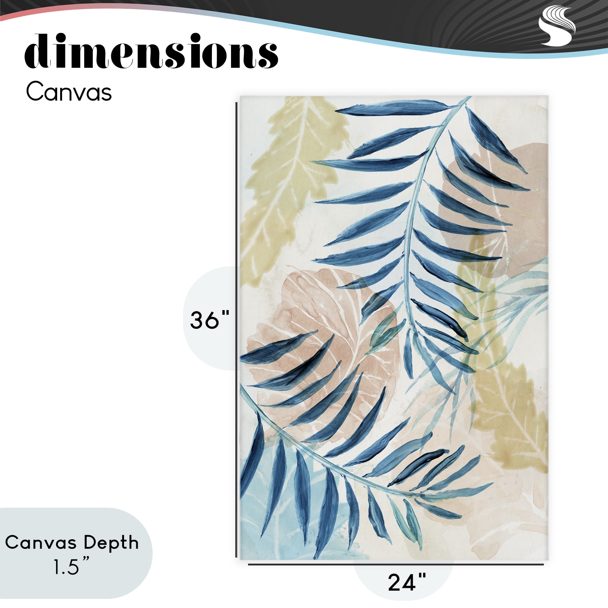 Stupell Industries Palm Fronds in Pastel Haze Canvas Wall Art, design by Nan