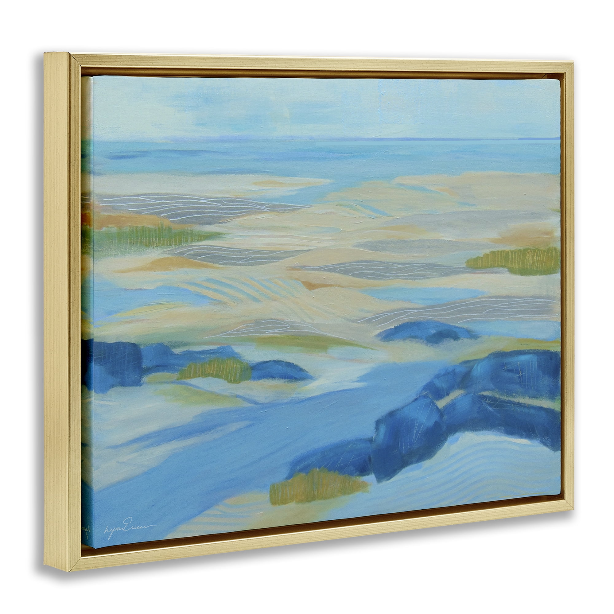 Stupell Industries Coastal Walk Among Dunes Gold Framed Floater Canvas Wall Art, design by Lynn Ericson Fine Art