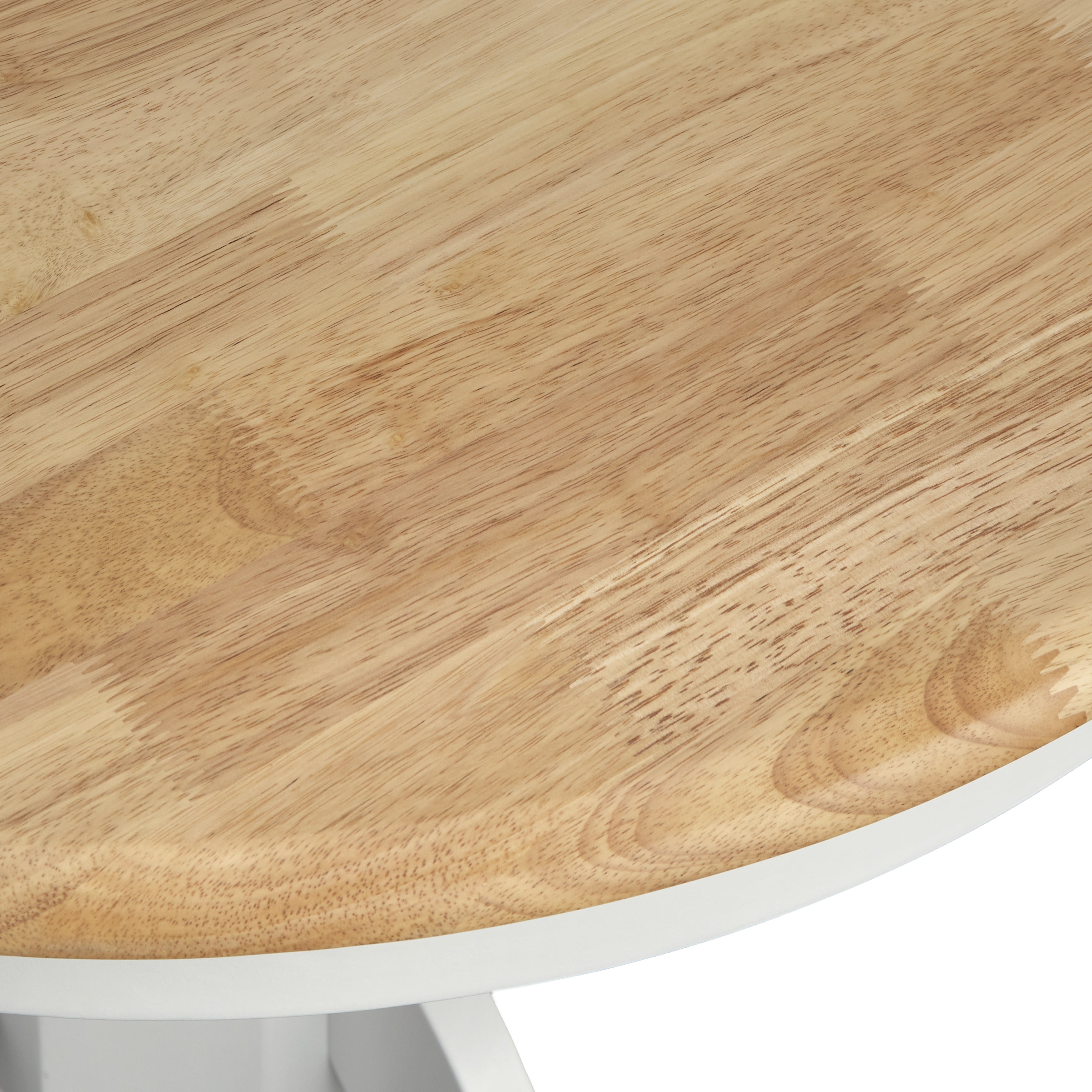 TMS Hermitage 40" Round Indoor Dining Table, Natural/White