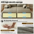 thumbnail image 5 of 80" Oversized Double Chaise Lounge Chair, Plush Upholstered Sectional Sofa Bed, Deep Seat Sleeper Couch with Pillows, Modern Memory Foam Loveseat for Living Room ，Bedroom, No Assembly Required，Camel, 5 of 10