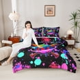 thumbnail image 4 of Castle Fairy Baseball Twin Comforter Sets for Female Men,Abstract Splash Bedding Set, 4 of 8