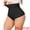 Black, variant on Women's High Waisted Tummy Control Thong Shapewear M Black