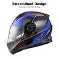 thumbnail image 5 of AHR RUN-M3 Modular Flip Up Helmet Full Face Dual Visor DOT Motorcycle Bike S, 5 of 9
