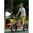 thumbnail image 3 of D200 Electric Bike for Adults 1200W Peak Motor 28 Mph, Folding 20x3 Fat Tire E‑Bike, 48V 10.4Ah Battery Up to 55 Miles, with 7‑Speed Step‑Through Cargo Fold E Bicycle, NFC Unlock, Purple with Lock, 3 of 8