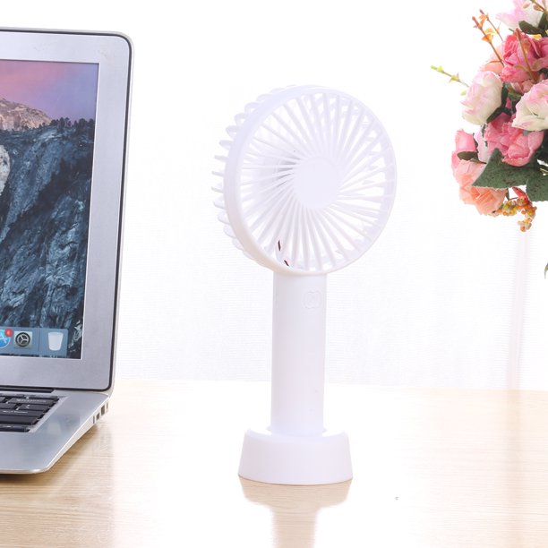 Ventilador Pequeño De Mano Ventilador Pequeño De Mano Ventilador Portátil De Velocidad Del Viento Ajustable Para Acampar Senderismo (Blanco)