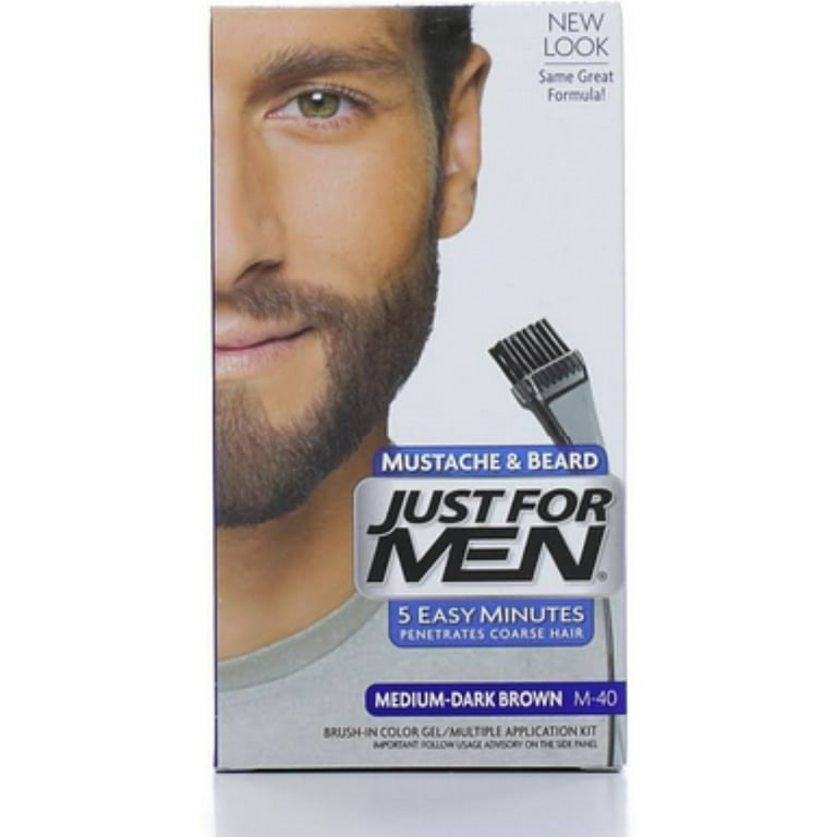 Just for Men Mustache & Beard Brush-In Color Gel Medium-Dark Brown M-40 2