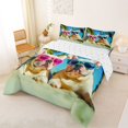 thumbnail image 2 of Homewish French Bulldog Animal Queen Comforter Set,Summer Beach Comforter Sets Queen,Green,Reversible,3pcs,1 Comforter and 2 Pillowcases, 2 of 7