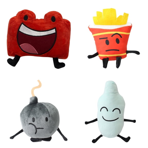 Bfdi Plushies for Dream Island Plush Toys, Cartoon Bfdi Character Gelatin Stuffed Animals, Cartoon Home Decorations Bfdi Collect Toys - 4Pc