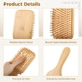 thumbnail image 4 of 12 Pcs Wooden Hair Brushes, Air Cushion Massage Comb, Wood Scalp Massager, Bulk Natural Wood Hairbrush for All Hair Types, 4 of 6