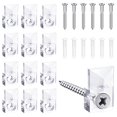 thumbnail image 2 of BAGTeck 22 Sets of Mirror Holder Clips Kitï¼ŒCrystal Clear Plastic Mirror Clip, Mirror Holder Clips Glass Retainer Clips Kitï¼ŒMirror Hanging kit with Screws and Fixed Mirror Box Door (Classic Style), 2 of 4