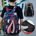 thumbnail image 4 of Shark Teens Backpacks Fashion Schoolbag Casual Waterproof Travel USB Laptop Backpack (Style 4), 4 of 8