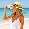 thumbnail image 6 of LNZGNM Womens Sun Hat, Wide Brim Sun Protection, with Round Top Crown, Breathable and Cool for Beach Days, Gardening, and Summer Outings,White(One Size), 6 of 6