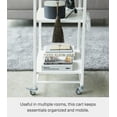 thumbnail image 6 of Yamazaki Home Rolling Utility Cart, White, Steel, Wheels, 6 of 7