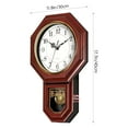 thumbnail image 3 of Mahogany Finish Vintage Wall Clock -  Regulator Style Decorative Clock for Living Room & Bedroom, 3 of 5