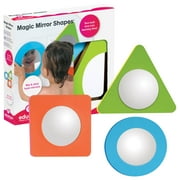 Edushape Magic Mirror Shapes Baby Bath Mirror - Stick-On Removable Baby Foam Bath Toys for Toddlers 1-3