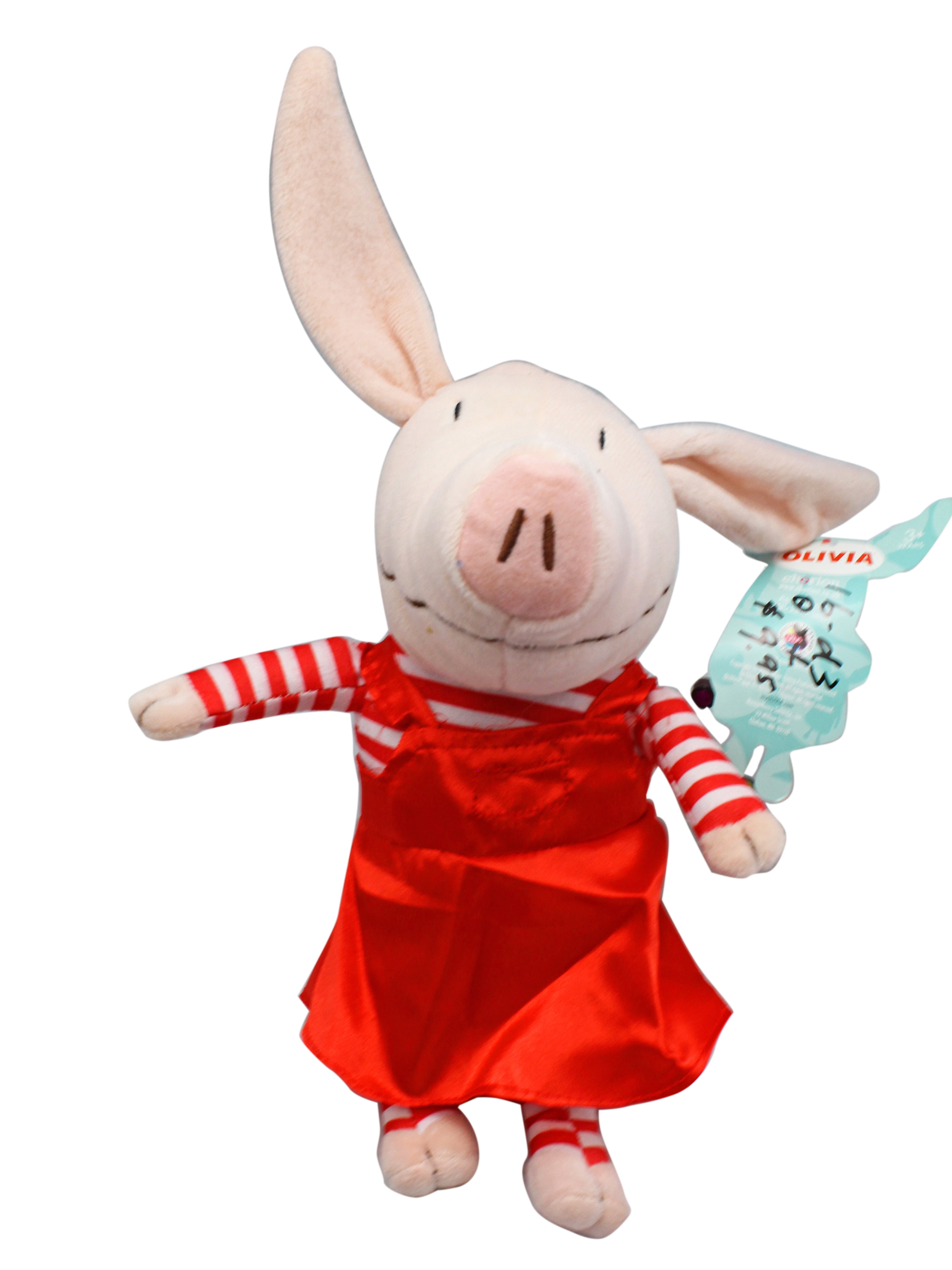 Nick Jr's Olivia Red Dress and Striped Sleeves Small Kids Plush Toy