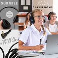 thumbnail image 2 of Auriculares para el aula, paquete de 25 a granel, con micrófono, cómodos auriculares giratorios para estudiantes para biblioteca, escuela, avión, niños, para aprendizaje en línea y viajes, sonido esté, 2 of 5