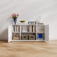 thumbnail image 4 of Metal Farmhouse TV Stand for 65 Inch TV, Entertainment Center with Storage Cabinets and 2 Barn Doors, Media TV Console Table for Living room, 4 of 7