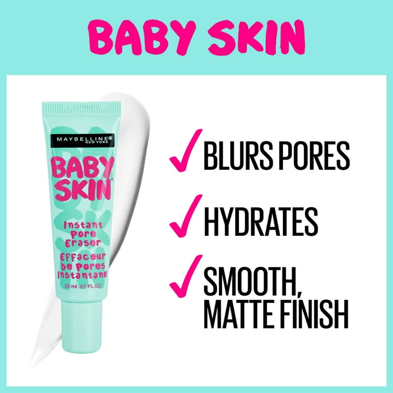 Afskrække Smadre performer Maybelline Baby Skin Instant Pore Eraser Primer, Clear, 0.67 fl oz -  Walmart.com