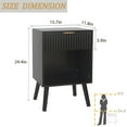thumbnail image 4 of Black Fluted Nightstand, Modern Bedside Table with Drawer and Opening Storage, End Side Table Living Room with Solid Wood Legs for Bedroom (Black), 4 of 14
