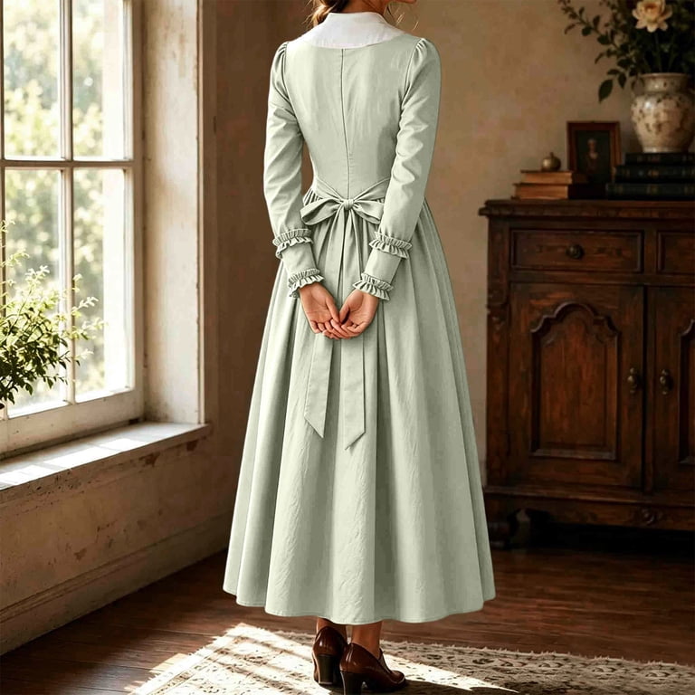 colonial woman dress Jo March Little women 12 size Maxi lenght / Fast sewing option 1-3 days and Fast delivery 3-9 days Why was everyone wearing full Colonial Dress for Women Modest