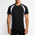 thumbnail image 1 of SBYOJLPB Men's Short Sleeve Round Neck Basketball Training Sport T-Shirt Color Block Running Fitness Top, 1 of 5