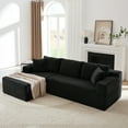thumbnail image 6 of Miniyam 3 Seats L-Shaped Cloud Sectional Sofa with Deep Seat, Modular Couches Sleeper for Living Room, Apartment (Black, Left Facing Chaise), 6 of 7
