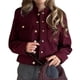 thumbnail image 3 of Chaqueta Corta de Moda para Mujer, Camisa Abotonada, Chaquetas Ligeras de , Tendencia. Vino Tinto M, 3 of 10