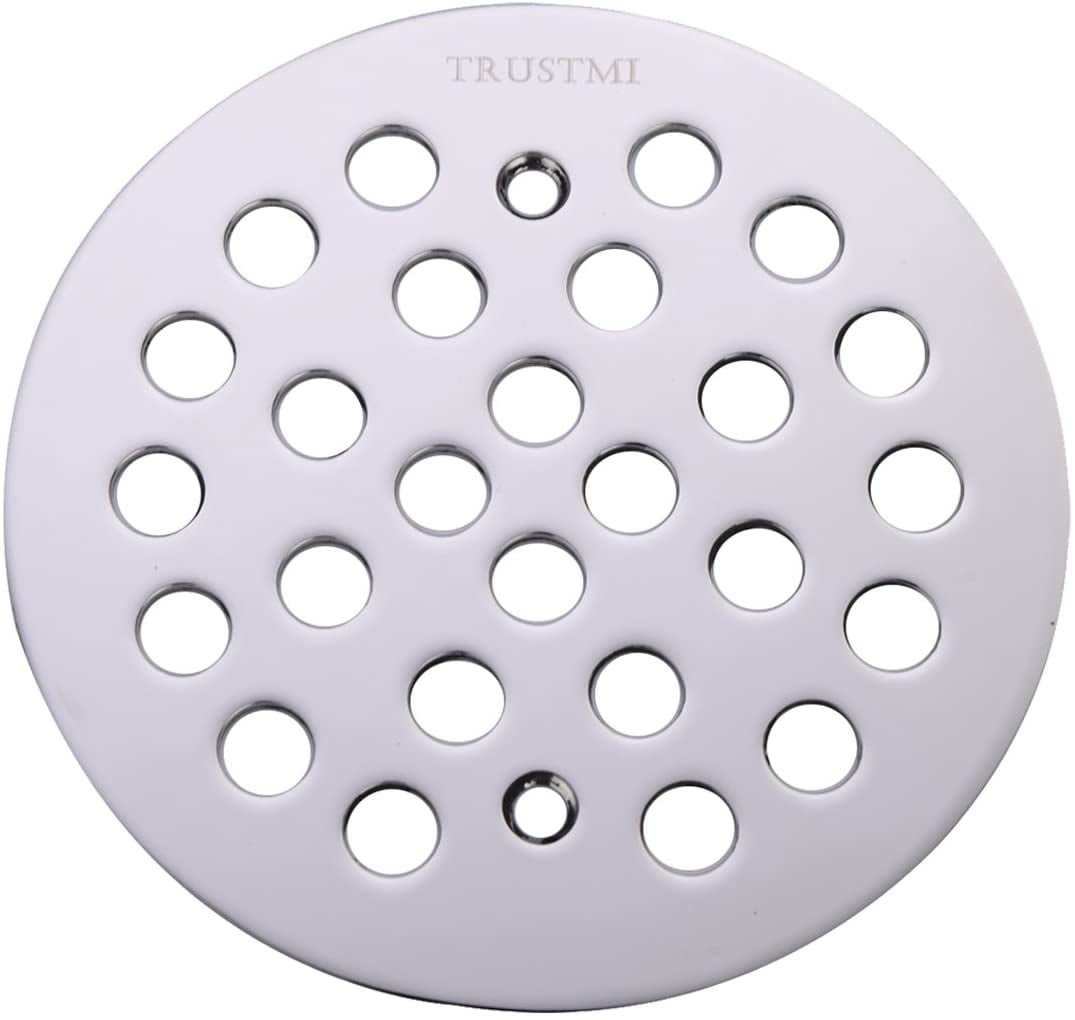 TRUSTMI 4 1/4-inch Screw-in Style Shower Drain Grate Replacement Cover with Screws,Brushed Gold
