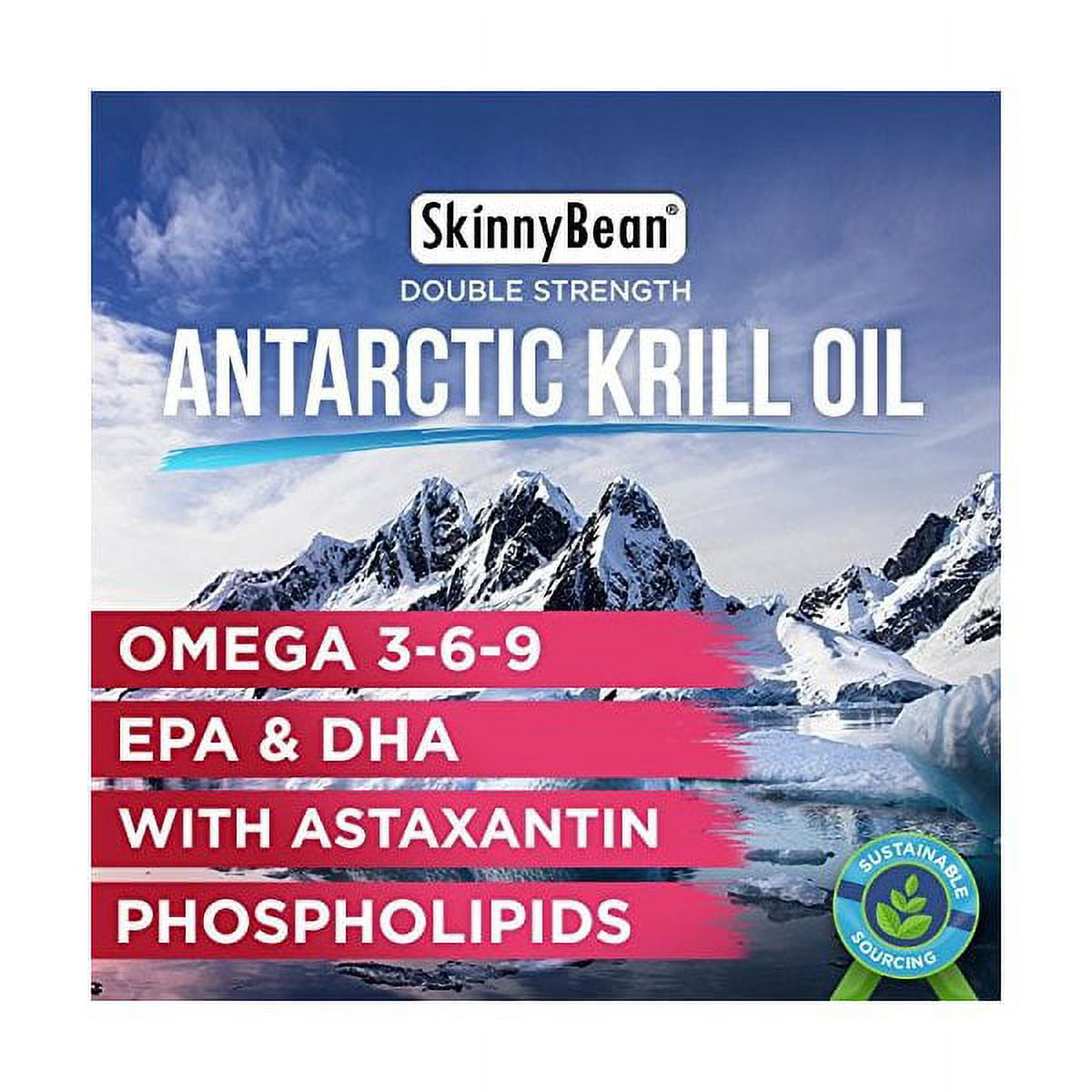 Skinny Bean Krill Oil PURE softgels vitamins extra strength supplement