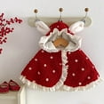 thumbnail image 3 of Xyant Baby Wear Hoodie Cape Poncho Coat Spring Autumn Winter Car Seat Jacket Outwear for 1-3 Year Girls (Red,3-12 Months), 3 of 8