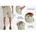 thumbnail image 4 of Tyhengta Men's Hiking Cargo Shorts Lightweight Outdoor Work Shorts for Men Travel Golf Camping Casual with 3 Zipper Pockets light khaki L, 4 of 9