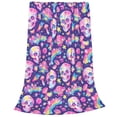 thumbnail image 2 of Sikiie Skull rainbow mushroom colorful Ultra-Soft Micro flannel Blanket Luxury All Seasons Warm Blanket for Bedding Sofa and Travel (4 sizes)-60"x50", 2 of 7