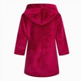 thumbnail image 6 of NOLDARES Boys Fleece Robe Girls Hooded Bathrobe Toddlers Soft Fuzzy Robe for Kids,Wine,3-4 Y, 6 of 9