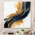 thumbnail image 2 of Designart Blue And Gold Swirl Abstract II Canvas Wall Art, 2 of 5