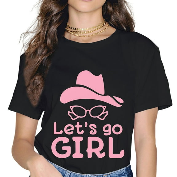 Cowboy Hat Let's Go Girls Western Cowgirls T-Shirt
