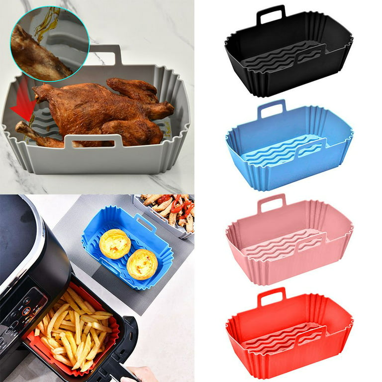 Reusable Air Fryer Silicone Liners - Pack of 3 Round & Flexible Air Fryer  Liner Mats for Ninja AF101 4QT Air Fryer, Non Stick Non Slip & Waterproof