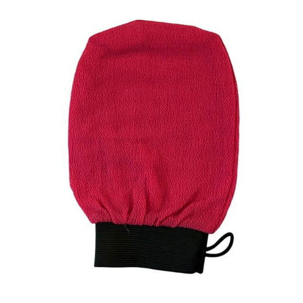 Vogacara Guante de baño lavable, colorido, para interior, Hotel, Spa, baño, ducha, cuerpo, brazo, pierna, cuello, guantes para exfoliación Cuerpo del baño Rosa roja