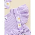 thumbnail image 7 of Suealasg Newborn Baby Girl Clothes Fly Sleeve Daisy Print Bow Romper with Headband Set 2Pcs Infant Summer Photoshoot Outfits, 7 of 7
