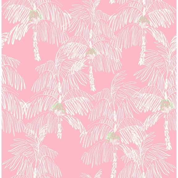 NextWall Palm Beach Peel and Stick Wallpaper Flamingo