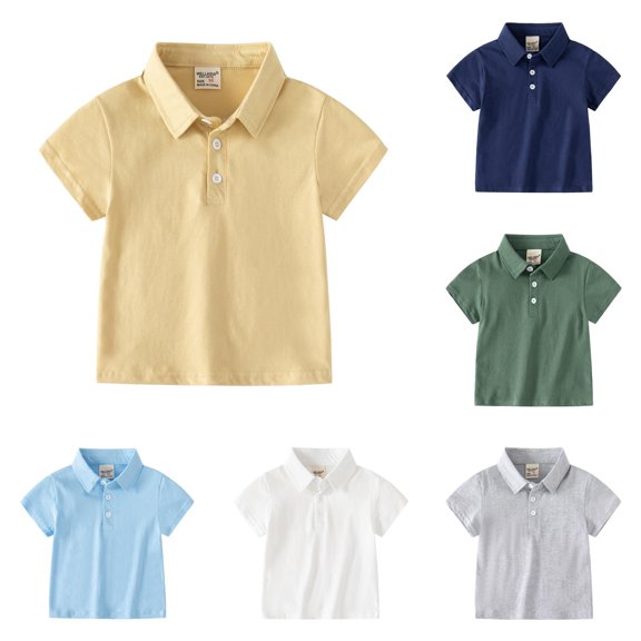 Girls School Uniform Shirts for Boys Tops Toddler Flannel Shirt Jacket with Short Sleeves and Lapel Button-Down Shacket for Everyday Outwear Beige 2-3 Years