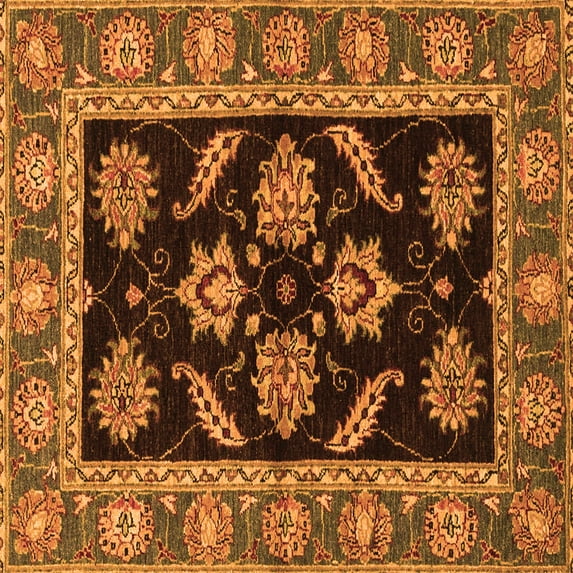 Ahgly Company Indoor Square Oriental Orange Traditional Area Rugs, 6' Square