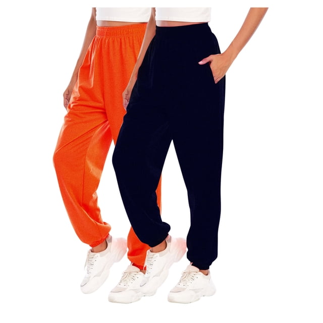 ameIAEA Women 2 Pack Sweatpants Drawstring Workout Running Pants Elastic Waist Lounge Pants