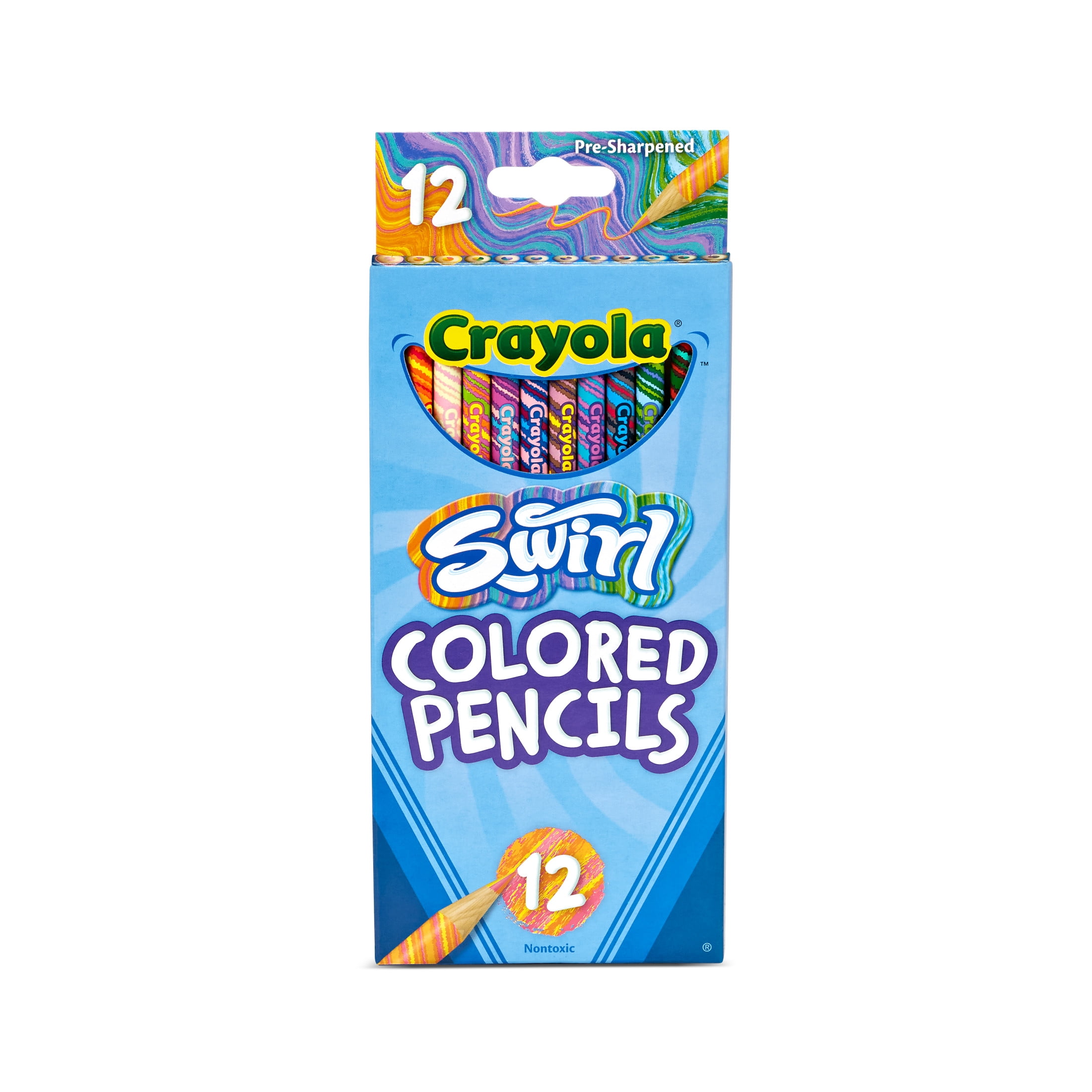 (2 pack) Crayola Swirl Colored Pencils, 12ct, Multicolored Rainbow Pencils, Back to School Supplies for Kids, Classroom Supplies for Teachers, Gifts for Educators, Ages 3+