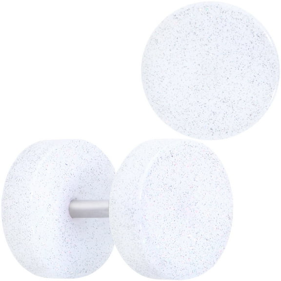 Body Candy Unisex 2PC Steel Illusion Cheater Plug Earrings White Shimmer Fake Ear Plugs Gauges