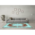 thumbnail image 3 of Ahgly Company Indoor Square Medallion Light Blue French Area Rugs, 3' Square, 3 of 4