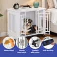 thumbnail image 2 of ModFusion 32" Wooden Top Dog Crate with Waterproof Finish, Locking Casters, and Pull-Out Tray, 2 of 8